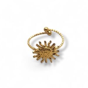 Gold Sunburst Adjustable Ring